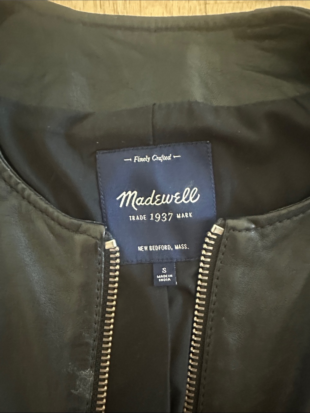 Madewell Black Leather Moto Zip Jacket - Picture 2 of 5